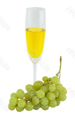 Still-life with a glass of wine and grapes