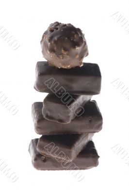 chocolate candy on white