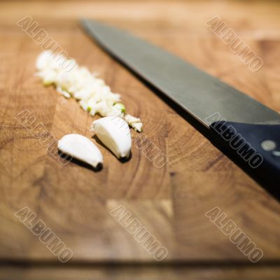 Food items on cutting board