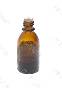 Medical bottle on white