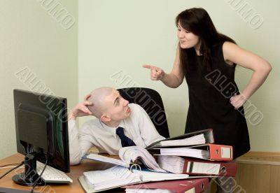 Bookkeeper and the secretary on a workplace