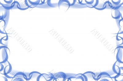 Abstract white -  blue feathers frame
