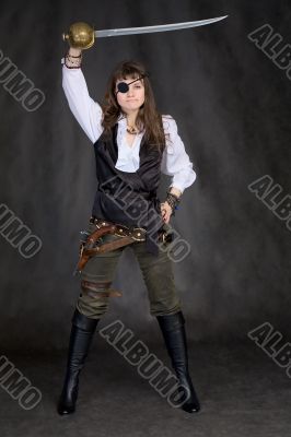 The girl - pirate with eye patch