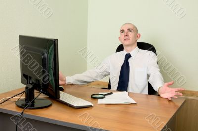 Manager on a workplace