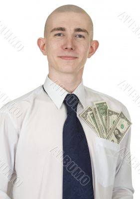 Man with money in a pocket