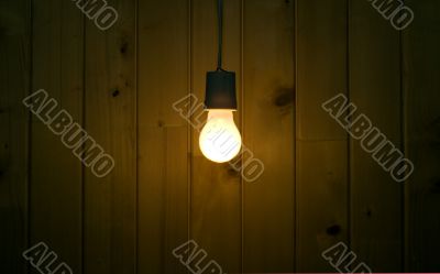 Light near brick wall