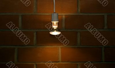 Light near brick wall