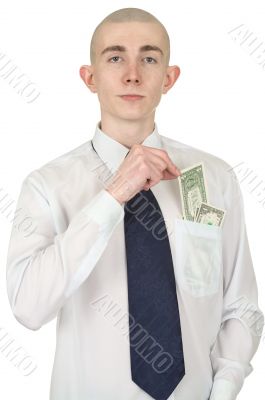 Man with money in a pocket