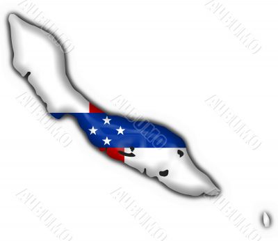 Curocao Netherlands Antilles button flag map