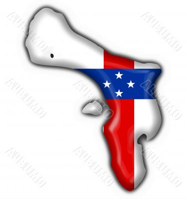 Bonaire Netherlands Antilles button flag map