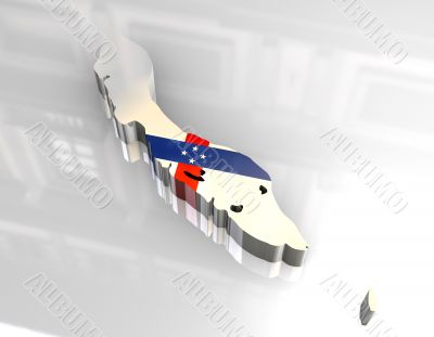 3d flag map of Curacao Netherlands Antilles