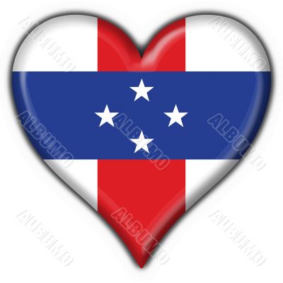 Netherlands Antilles button flag heart shape