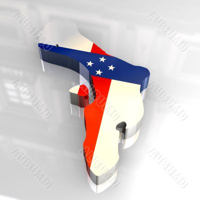 3d flag map of Bonaire Netherlands Antilles