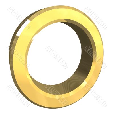 A dry washing symbol in gold isolated - 3D