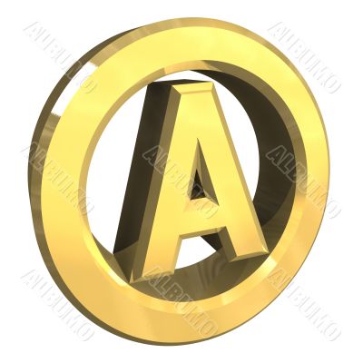 A dry washing symbol in gold isolated - 3D