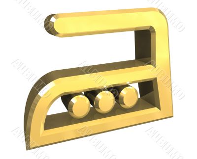 hot Heat ironing symbol in gold - 3D