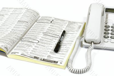 White telephone on a white background. White telephone on a white background.
