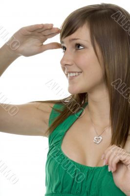 Teenager with gestures search