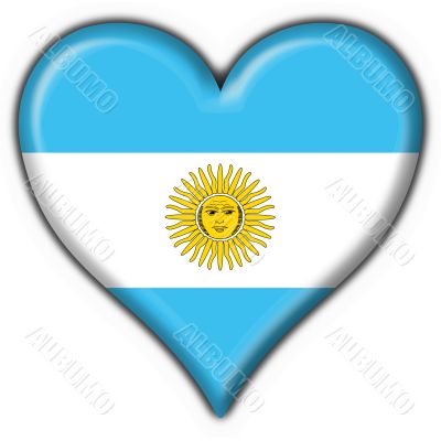 Argentina button flag heart shape