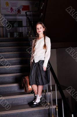 Lovely girl on the stairs