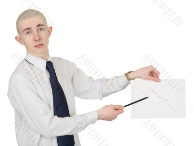 Guy with the financial graph in hands