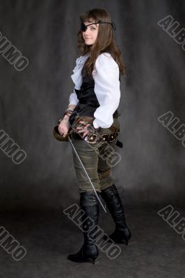 The girl - pirate with eye patch