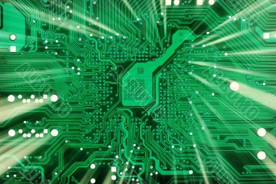Tech industrial electronic green background