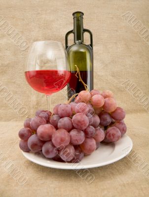 Bottle, gapes and goblet