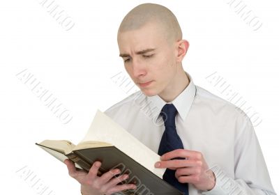 Person with the book in hands