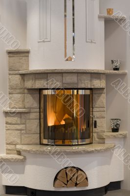 stylish fireplace