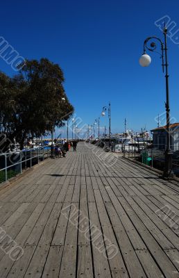 wooden dock for yachts