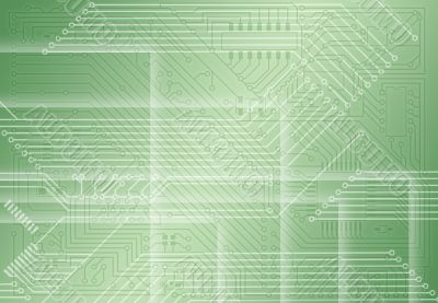 Industrial electronic light green background
