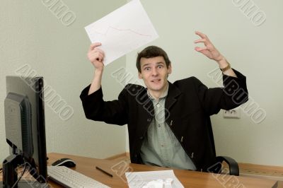 Director on a workplace with a graph