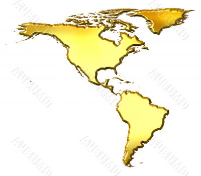 America 3d Golden Map
