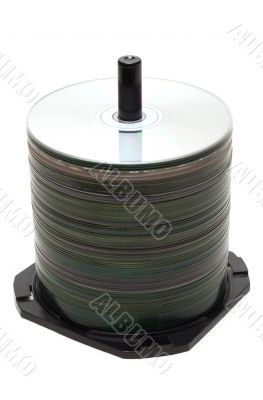 Pile CD disk on spindel