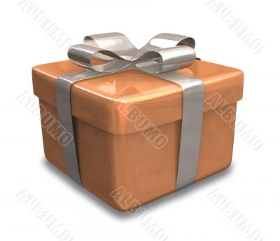 wrapped brown gift - 3D made