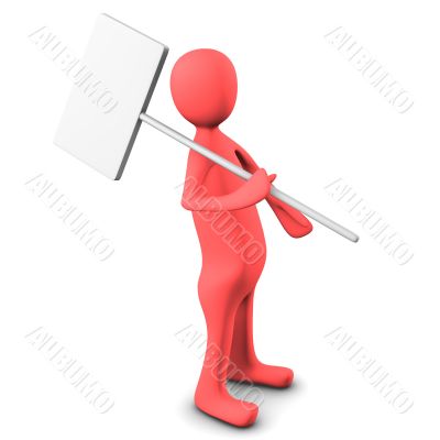 3d person, carry a blank board