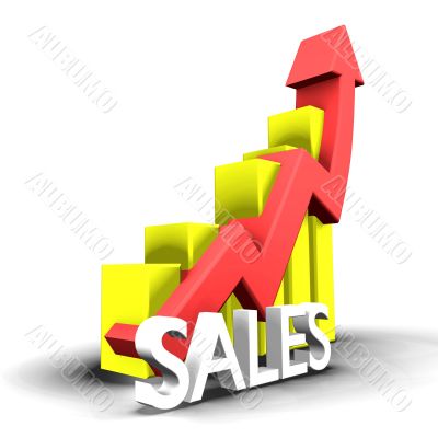 Statistics graphic with sales word