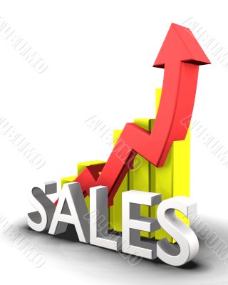 Statistics graphic with sales word