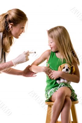 Child getting a vaccine