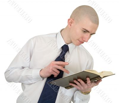 Person with the book in hands