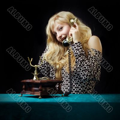 Lovely girl on telephone