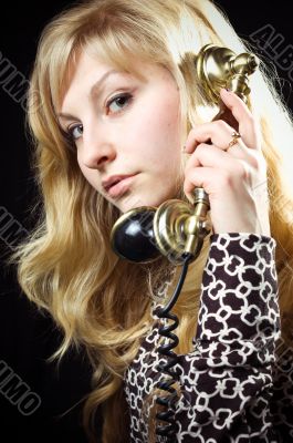 Lovely girl on telephone Lovely girl on telephone