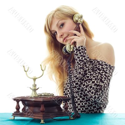 Lovely girl on telephone