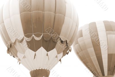Flying Hot air balloons sepia