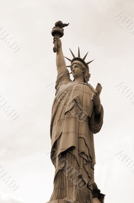 Statue of Liberty at Las Vegas sepia