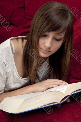 female teenager reads book female teenager reads book