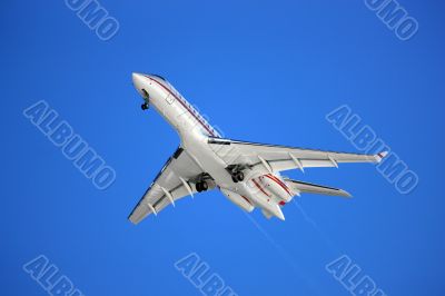 Aeroplane on a blue background