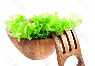 lettuce leaves in a salad bowl