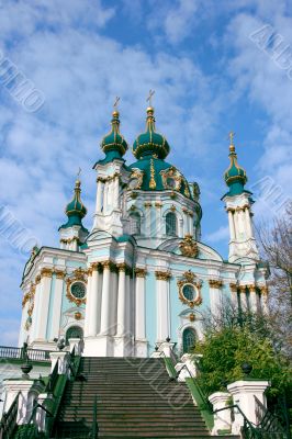 St. Andrew`s Cathedral in Kiev, Ukraine